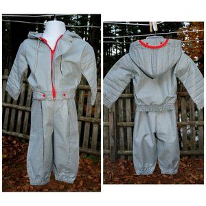 VTG 70s Boys Grey Cotton Bomber Jacket & Pants 12M